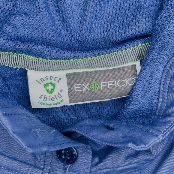 Exofficio Buzz Off Womens Insect Shield Hooded Jacket XS Blue Button Lightweight - Picture 4 of 8